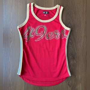 NFL Women's Red and Tan SF 49ers Jersey Tank